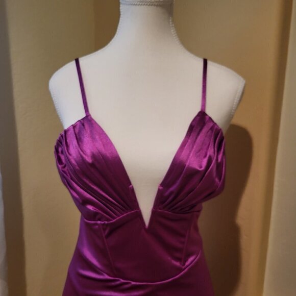 Thirty Thirty Dress | Purple Low Cut Corset Style Party Dress Size Small/NWT - Picture 2 of 11